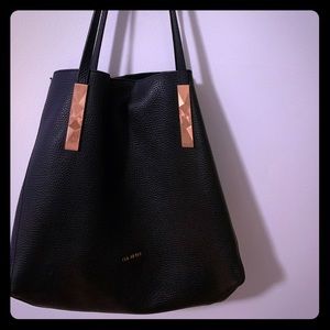 Ted Baker black leather tote - 10/10 condition